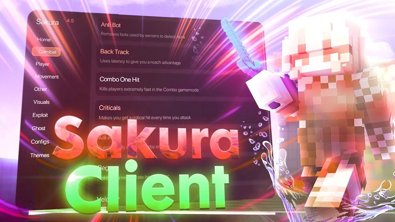 [Upd] Sakura Client - The best Free ghost client for Minecraft (1.8.9 - 1.21.11+) | Hacked Client