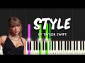 Style by Taylor Swift piano tutorial / synthesia + sheet music & lyrics (SLOW VERSION)