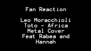 Download lagu Fan Reaction Leo Moracchioli Toto Africa Metal Cover Feat Rabea and Hannah Frog Leap Studios mp3 Download lagu Fan Reaction Leo Moracchioli Toto Africa Metal Cover Feat Rabea and Hannah Frog Leap Studios mp3