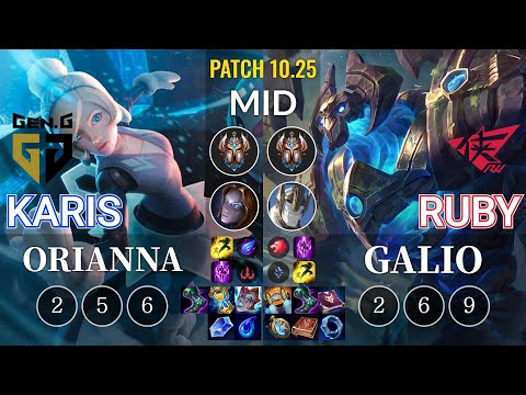 GEN Karis Orianna vs RW Ruby Galio Mid - KR Patch 10.25