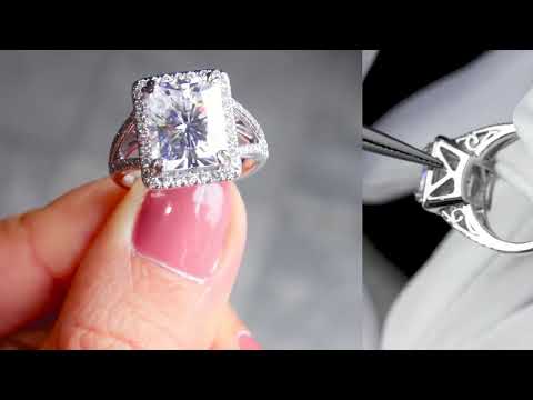 F&B Showcase: Custom Forever One 18k White Gold Split Shank