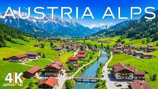 Austria Alps 4K 🇦🇹 Tranquil Lakes, Alpine Meadows, and Rustic Chalets Across Idyllic Mountain