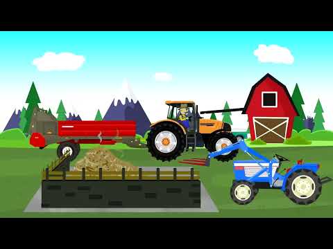 Fairy Tractors Story Stones and Farmer Farm Work - Agricultural Vehicles and Animated Farm