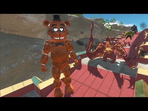 FREDDYFAZ BEAR vs GHIDORAH  DEATH CLIMB - Animal Revolt Battle Simulator
