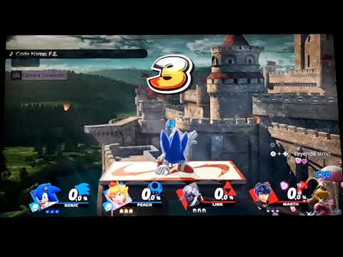 Super Smash Bros Ultimate Battle 928 Sonic & Peach vs Dark Link and Fake Marth