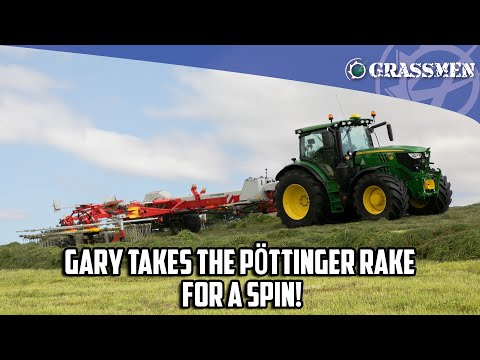 Gary takes the Pöttinger rake for a spin!