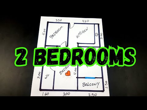 HOW TO DRAW PLAN HOUSES 2 BEDROOMS STEP BY STEP