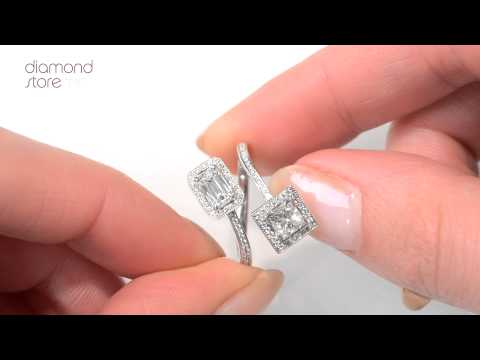 FT58 - Stunning 1.70ct Ideal Prince and Princess Cut Diamond and 18K White Gold H/SI Ring