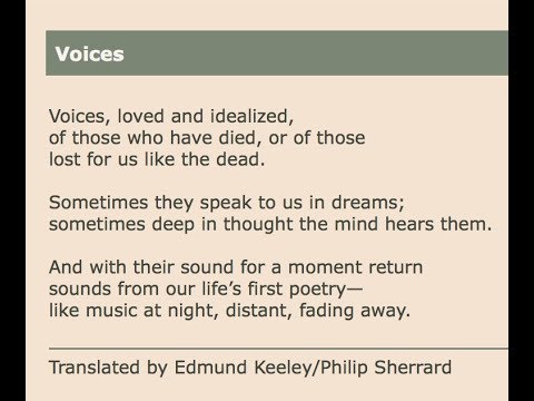 C.P. Cavafy  * Voices * ( recitation in Greek : Elli Lambeti )