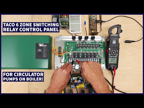 Taco 6 ZONE Switching Relay Control Panel for Circulator Pumps on a Boiler! Wiring, Functions, Demo