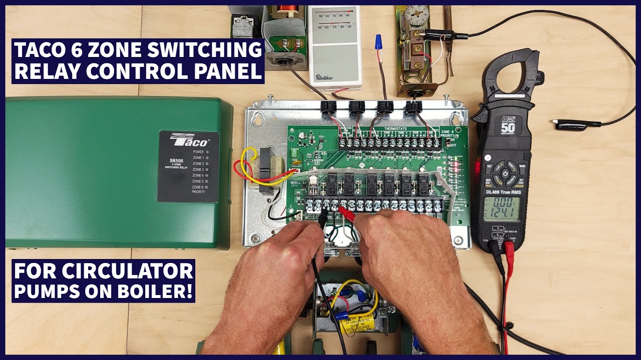 Taco 6 ZONE Switching Relay Control Panel for Circulator Pumps on a Boiler! Wiring, Functions, Demo