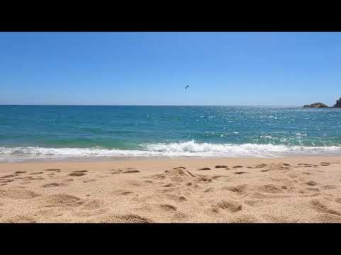 Sunny Day and Ocean Waves – Ultimate Relaxation. 4K. | Spain, Costa Brava, Blanes -April 2025.