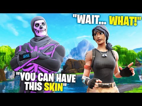 I let this kid 1v1 me for my PURPLE Skull Trooper on Fortnite...