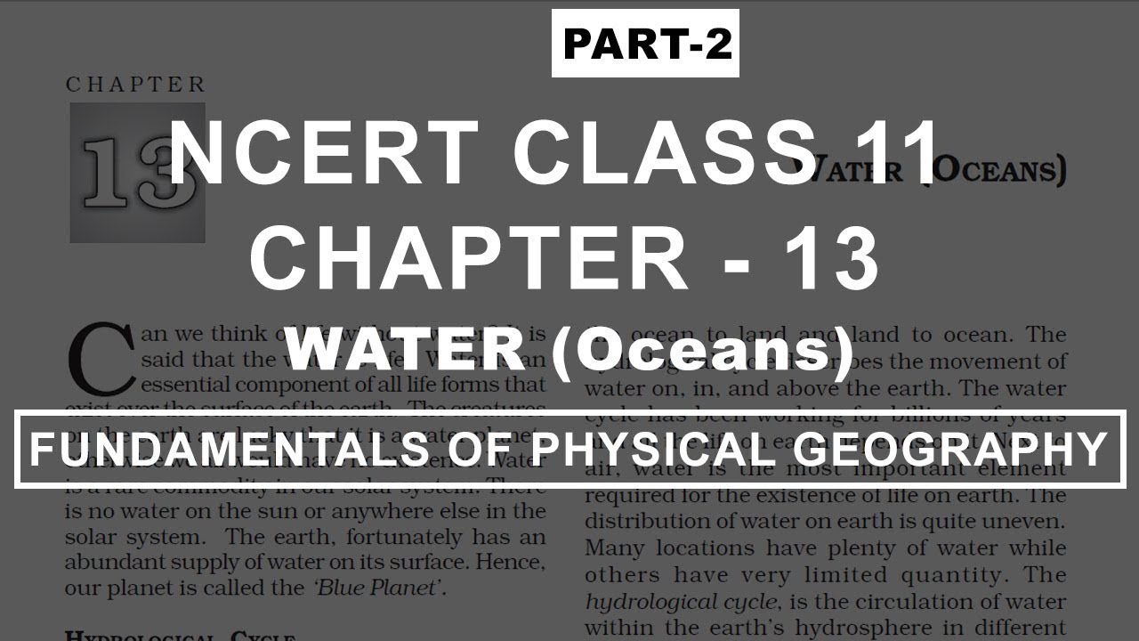 Water (Oceans) - Chapter 13 Geography NCERT Class 11 Part 2