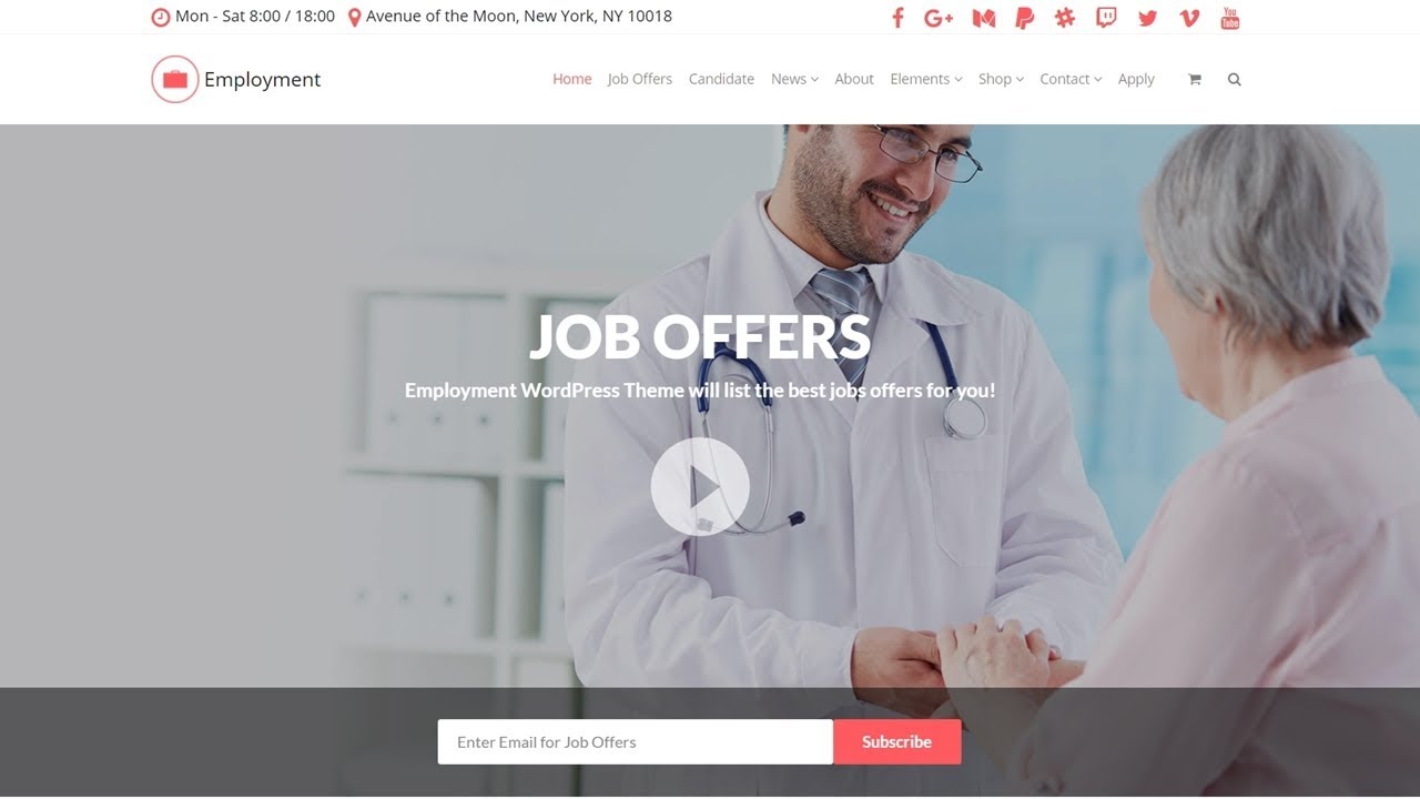 Employment WordPress Theme   Live Demo Presentation