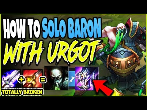 HOW TO SOLO BARON (TWICE) WITH URGOT JUNGLE EASY 😲 CRAZIEST ITEMS COMBINATION Botrk + Bloodrazor 😲