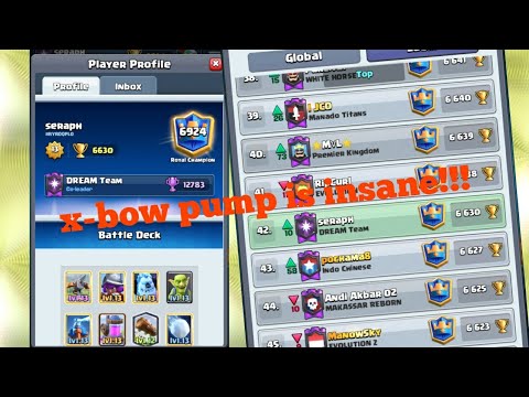 My Best Season (Top 7k Global) using this Ultimate f2p X-Bow Pump deck (6600+)! - Clash Royale
