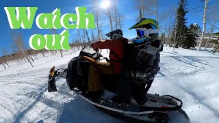 Bill Trying to Kill Kelley? Thunderstruck Adventures Snowmobiling Steamboat Springs