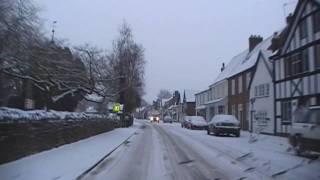 preview picture of video 'Driving In Snow On The B4220 Through Bosbury, Herefordshire 20th December 2010'