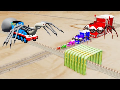Choo Choo Charles Train Triple Head Cursed Vs Cursed Thomas the Tank Vs Low Pipes  - BeamNG.Drive