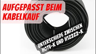 Kabeltypen erklärt 6 mm² H07V-K und H1Z2Z2-K Solarkabel - So findest Du das passende PV-Kabel