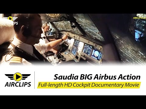 Saudia Airlines Airbus A330-300 Ultimate Cockpit Movie Jeddah-Riyadh, TOP Business Class [AirClips]