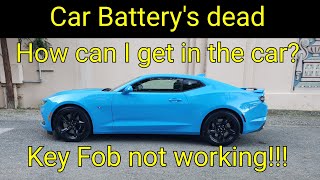 How to open the 2022 Camaro Door - Key Fob not working or car Battery is dead - Machine Mods
