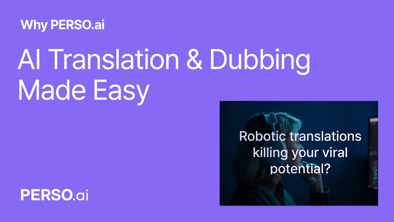 [PERSO.ai] AI Translation, dubbing, &amp; lip-sync has never been easier.