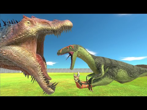 Long Battle ｜Spinosaurus VS Deinonychus and Velociraptor  --  Animal Revolt Battle Simulator