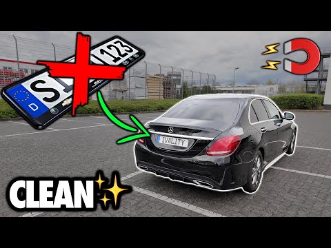 Magnetic license plate holder on the W205 – Installation & results! - Legal! IVALITY