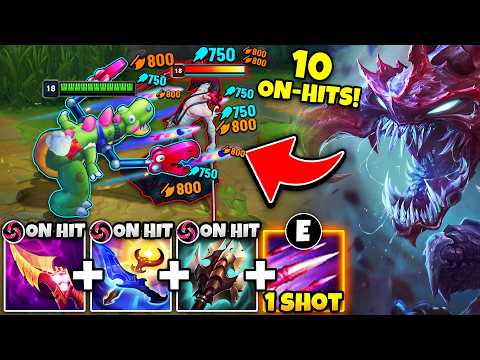 Cho'Gath but I apply 10 ON-HIT EFFECTS at once with my E... (ONE SHOT ANYTHING)