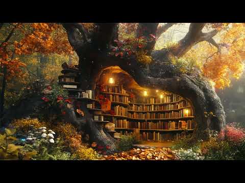 Magic Bookstore in the Woods 📚 Fantasy Music & Forest Nature | Immersive Sleep, Heal the Mind