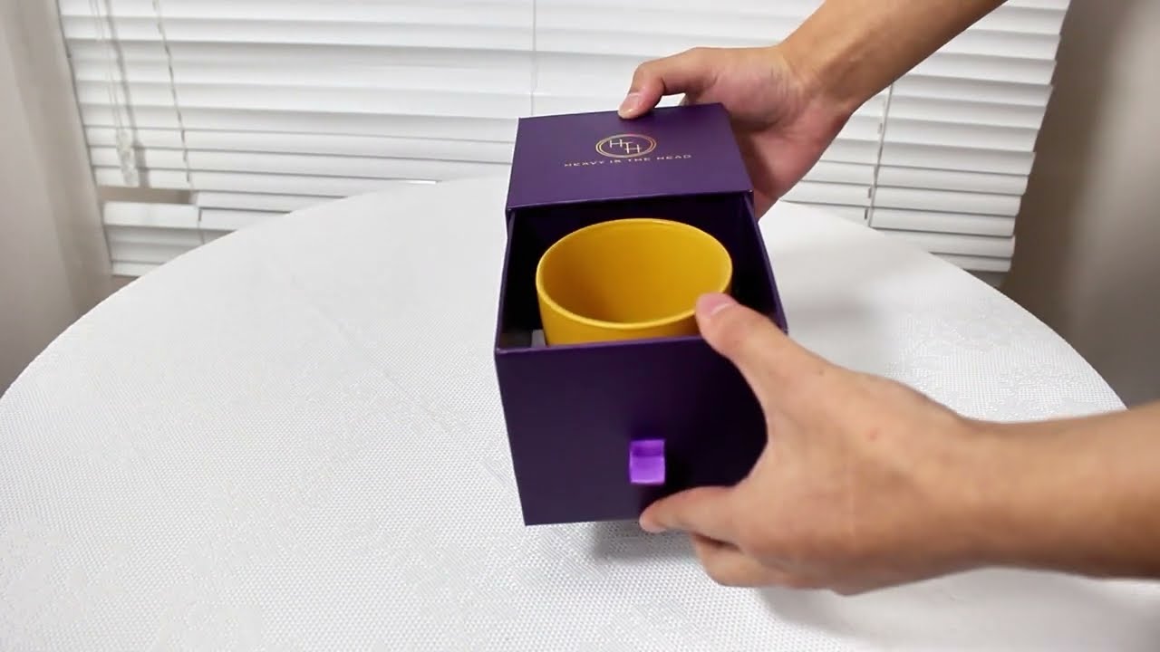 💥Custom Rigid Cardboard Packaging Box with Ribbon Pull for Scented Candles Candle Packaging Box#box