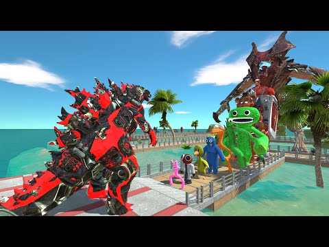 Godzilla Kiryu vs Raijin OASIS DEATH RUN - Animal Revolt Battle Simulator