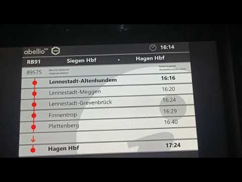 RB 91 haltestellenansagen Siegen Hbf - Hagen Hbf