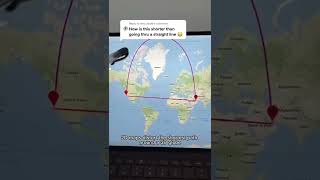 2D maps distort flight paths! #shorts #plane #flightpath #flight