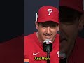 Rob Thomson jokes about Kyle Schwarber's foul ball #shorts