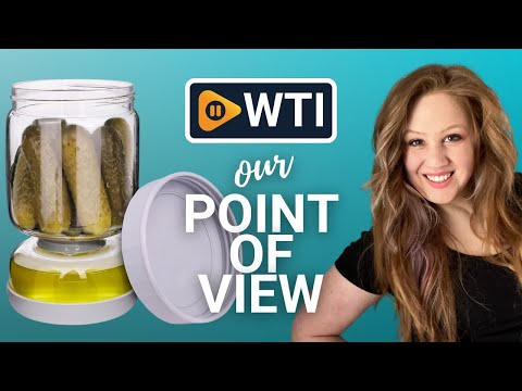 Homnoble Pickle and Olive Hourglass Jar with Strainer Flip for Pickle Juice Separator from Wet and Dry - WTI product video review