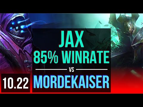 JAX vs MORDEKAISER (TOP) | 85% winrate, 9/1/9 | NA Grandmaster | v10.22