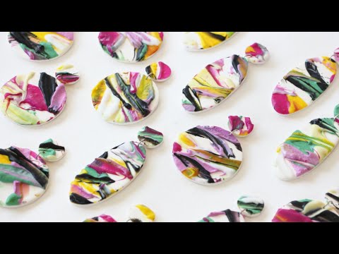 Paint Effect Slab Earrings | Easy Polymer Clay Tutorial