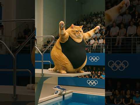 Chubby Cat's Olympic Diving Debut Goes VIRAL! ????????