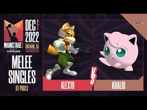 Alex19 (Fox) vs Khalid (Jigglypuff) - Melee Singles Pools Losers Quarter-Final  - Mainstage 2022