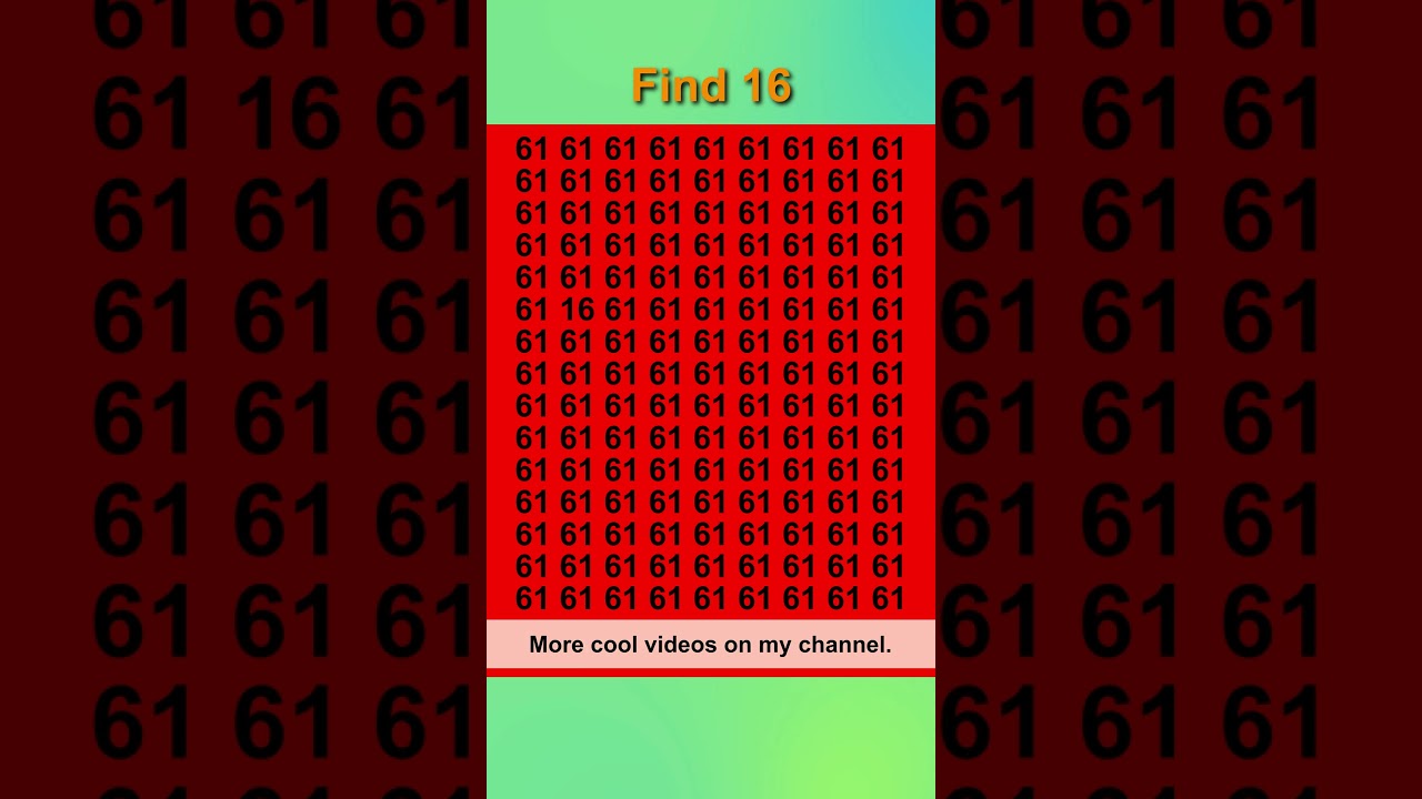 Easy puzzle. Find number 16