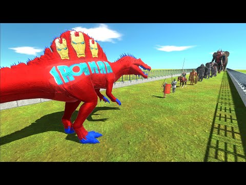 IRON MAN SPINOSAURUS DEATH RUN - Animal Revolt Battle Simulator
