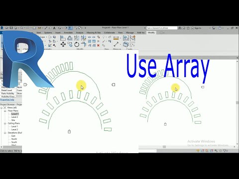 how to use array in revit