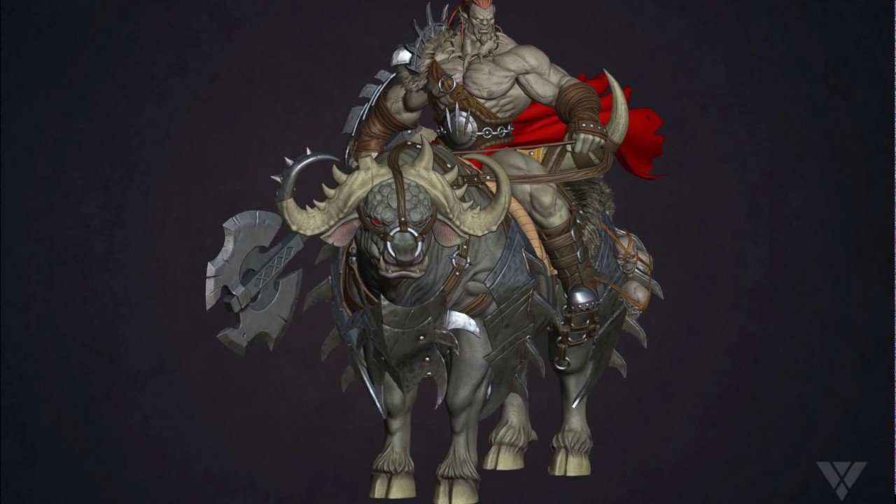 Orc Rider with battle fury (turntable) - for Artstation Video purpose