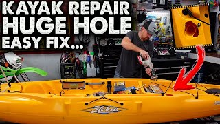 A Squirrel ATE my Kayak!! Kayak Repair | HUGE HOLE!! Easy Fix | DIY | 2021