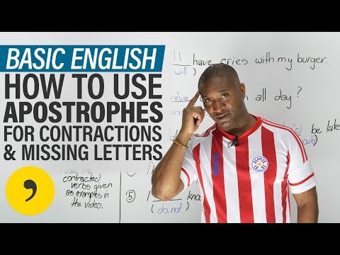 English for Beginners: APOSTROPHES for missing letters & contractions