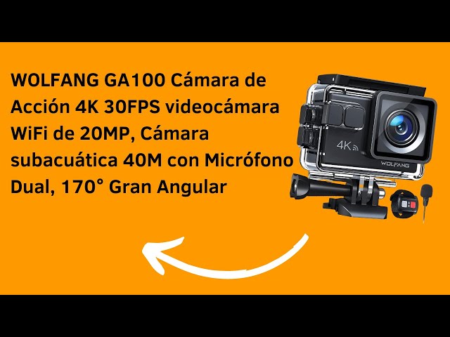 Vídeo relacionado con WOLFANG Cámara Deportiva GA100 4K 30FPS, Videocámara de Casco WiFi de 20MP con EIS Antivibración, Cámara Subacuática Buceo 40M con Micrófono Dual, Control Remoto, 2 Baterías, Varios Accesorios