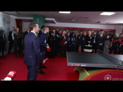 Video | Macron plays doubles in table tennis with Olympic medallist during China trip | AFP